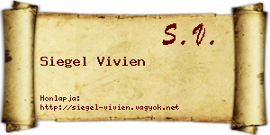 Siegel Vivien névjegykártya